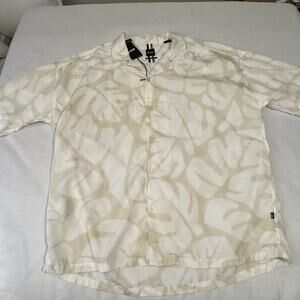 Boss Drew Campfire Relaxed Shirt Large NWT $178 White/BlackH